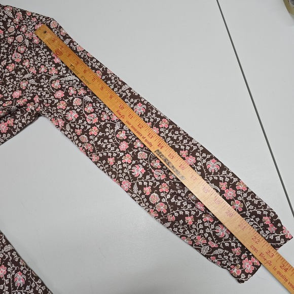 J McLaughlin‎ Dress Womens Medium Brown Floral Long Sleeve Pockets Lightweight - Picture 11 of 13